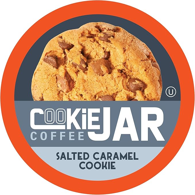 Cookie Jar Salted Caramel Flavored Coffee Pods for Keurig K Cup Brewers 40 Count – Smooth Caramel Flavor with a Hint of Salt Perfect for a Sweet Coffee Indulgence