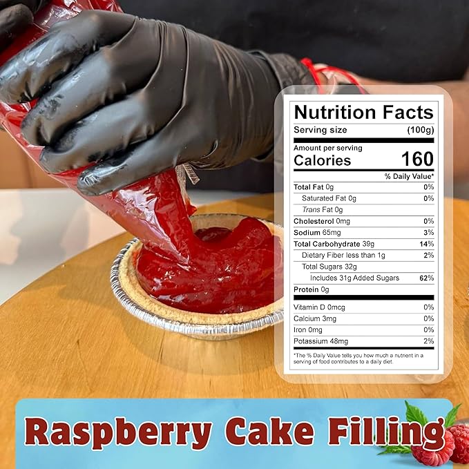 Jeynuuss Pastry Filling 3-Pack 2 Pounds Bags Raspberry Filling for Cakes Strawberry Filling for Cakes Bavarian Cream Filling Strawberry Pie Filling Raspberry Pie Filling Cheesecake Filling Cake Filli