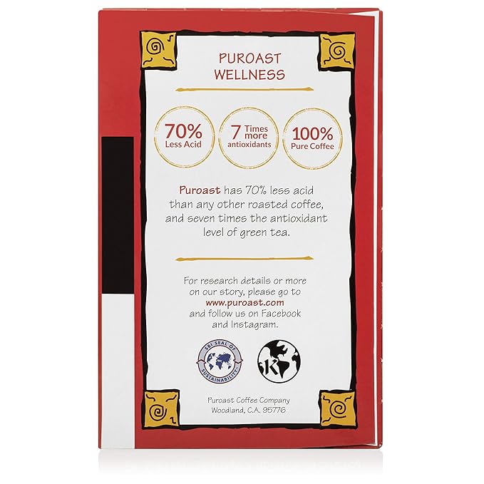Puroast Low Acid Coffee Pods – House Blend Medium Roast &amp French Roast Dark Roast – Single Serve Pods – Keurig Compatible – High Antioxidants – GERD Friendly – Low Acid Coffee – 2 Pack 24 Ct