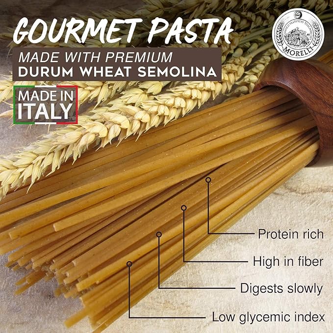 Morelli Pasta Whole Wheat Linguine Pasta - Imported Pasta from Italy - 500g