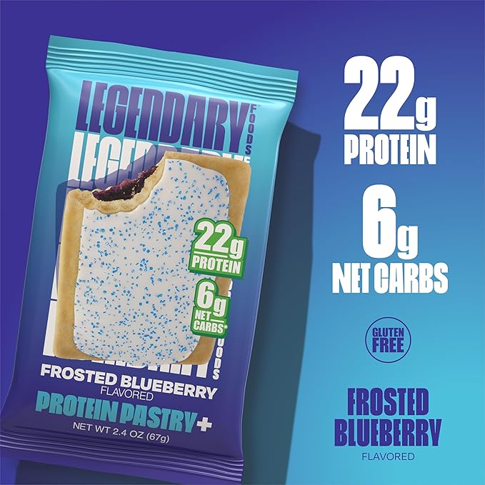 Legendary Foods 22 g Protein Pastry and Roll Bundle - Low Carb Meal Replacement Bar - Gluten Free Protien Snacks - Healthy Keto Snack Box - Low Sugar Energy Bars - Bariatric Diabetic Friendly 18 Pack