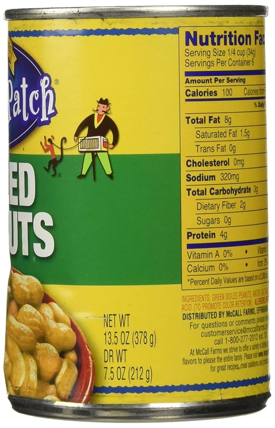 Margaret Holmes Green Boiled Peanuts 13.5oz Cans (Pack of 12)