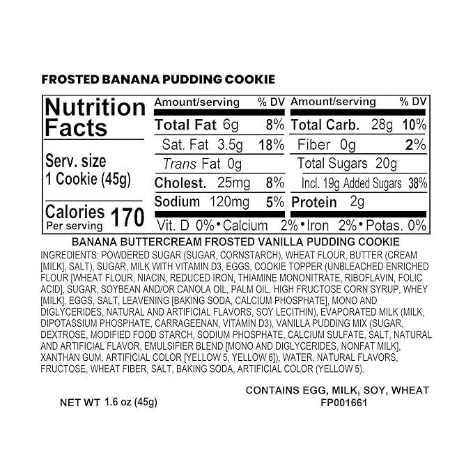 Cheryl's Cookies® Buttercream-Frosted Banana Pudding Cookie Flavor Box 12 Cookies Individually Wrapped Gourmet &amp Fresh Delivery – Gift for Loved Ones Family Friends Coworkers