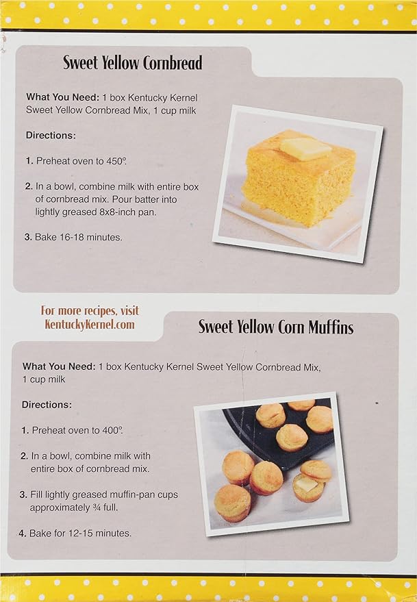 Kentucky Kernel Sweet Yellow Cornbread Mix 10 Ounce (Pack of 6)