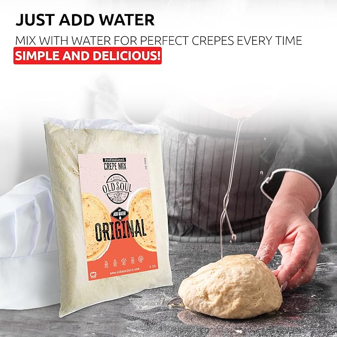 OldSoul Professional Crepe Mix | Original Dough Mix | Classic Flavour | 10 Lbs | 72 Crepes (10 Lbs Traditional)