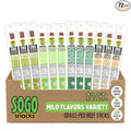 Mild Variety Sogo Snacks 4 No Sugar 100% Grass-fed/finished Non-GMO Beef Flavors. No Nitrates Gluten Soy MSG Dairy Nuts (18 Org-ISR 18 Garlic-ISR 18 Org 18 Chimi 72-cnt 1-oz)