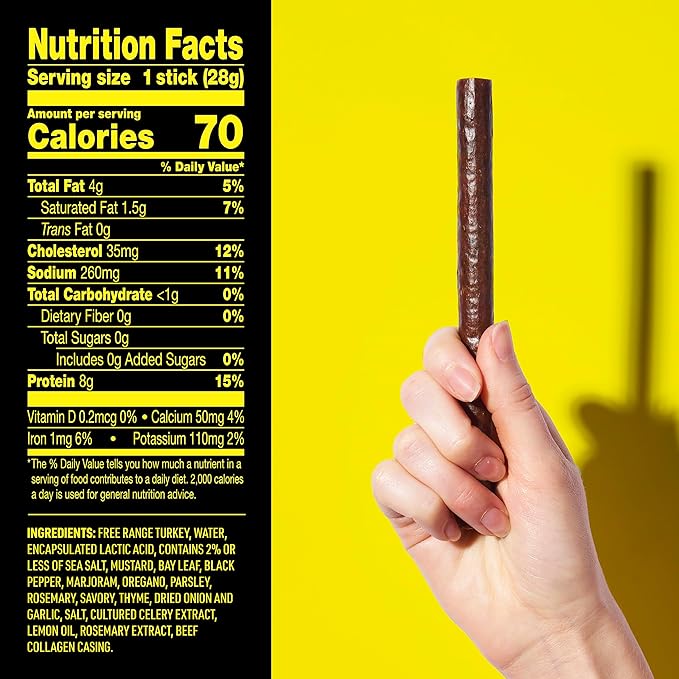 Lorissa's Kitchen Herb-A-Licious Savory Herb Turkey Sticks - (Pack of 24) 1 oz Meat Sticks - Ready to Eat Protein Snacks - Free from Top 9 Allergens - Made with Free Range Turkey - Zero Sugar