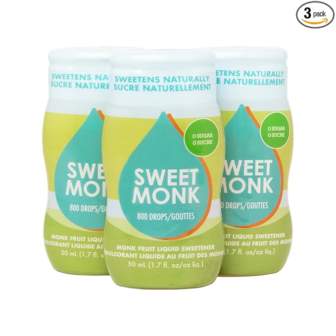 SweetMonk - 100% Pure Original Monk Fruit Sweetener Liquid Sugar Substitute - 50ml | No Water Added MonkFruit Extract | 0 Calorie Keto Friendly MonkFruit Drops | Vegan Gluten Free | No Stevia (3-pack