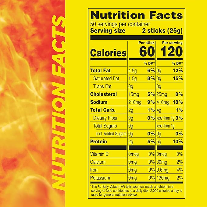 Slim Jim Smoked Meat Sticks Original Flavor 2g Protein Per Stick Snack Size 0.44 oz. (100 Count)