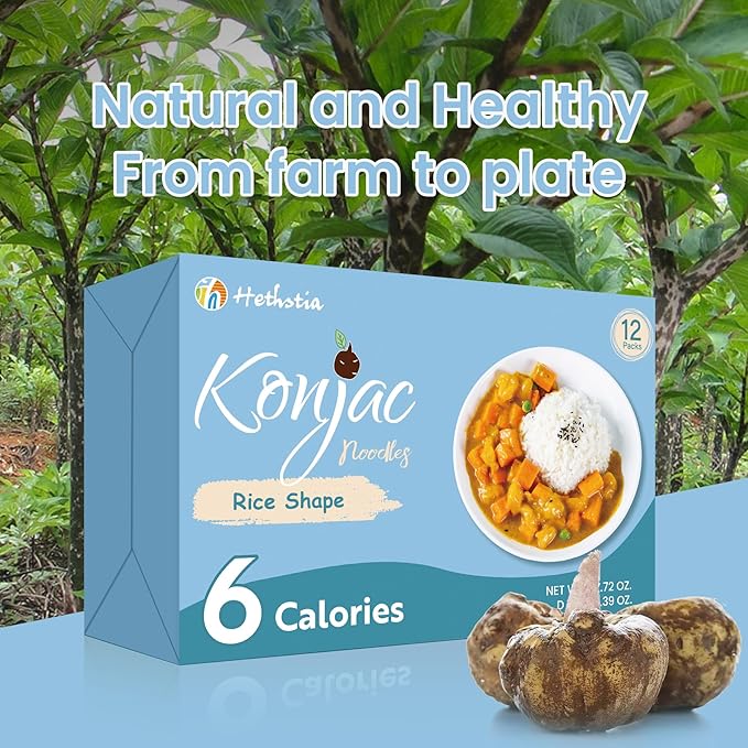 Hethstia High Protein Ramen Spicy Curry &amp Konjac Rice Bundle Plant-Based Vegan Meal Kit Low Carb Low Calorie Gluten-Free Ready-to-Eat Healthy Food Set