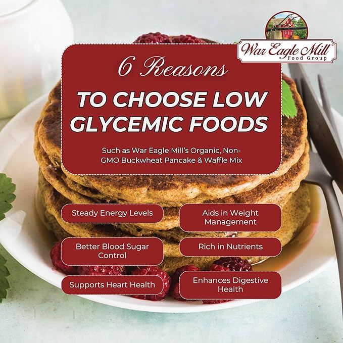 War Eagle Mill Organic Buckwheat Pancake &amp Waffle Mix 22 oz Bag (2 Pack)