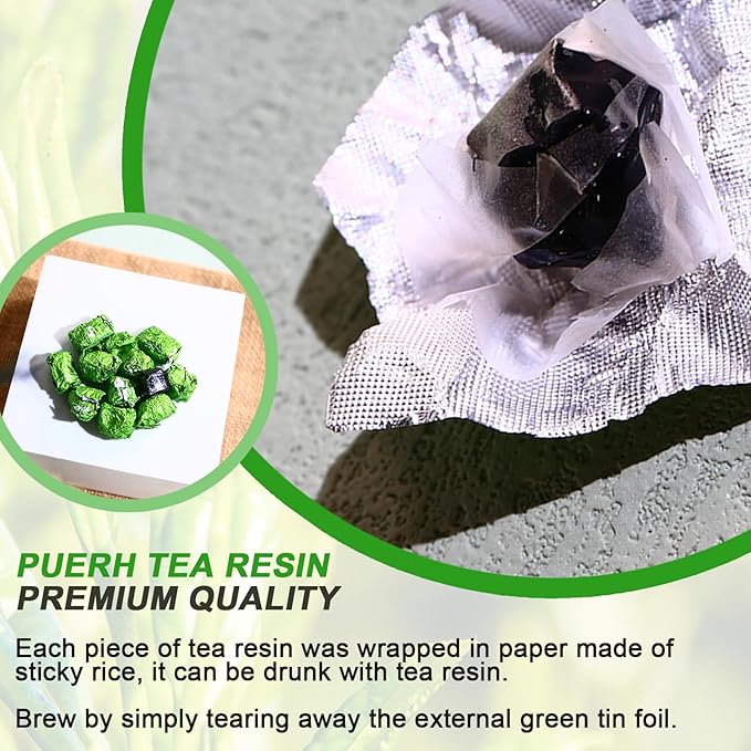 FullChea - Pu-erh Tea Resin - Instant Tea Resins - Chagao 2011 Aged Raw Pu Erh - Support Digestion &amp Help Skin Health - 3.53oz / 100g