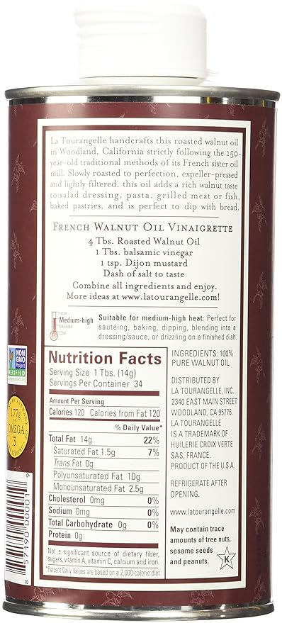 Oil Roasted Walnut Tin 16.9 oz/500 ml-Pack of 6