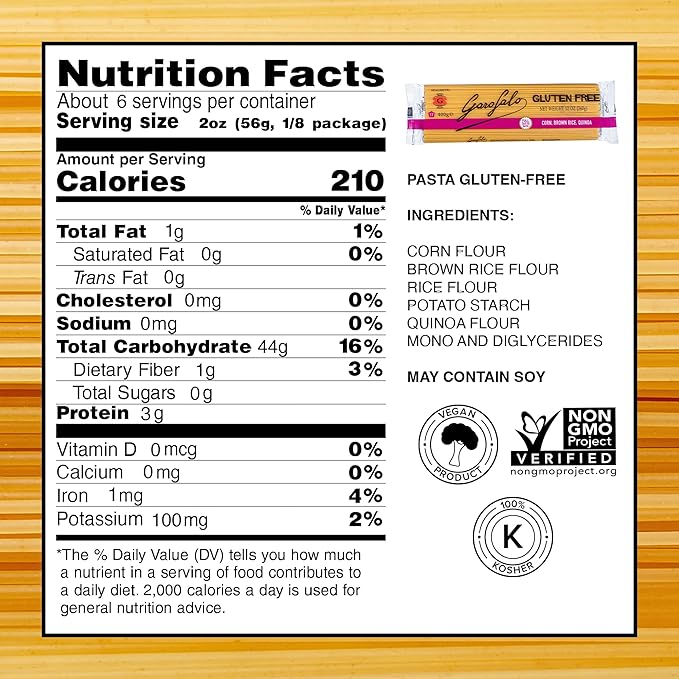 Garofalo - Premium Gluten-Free Spaghetti Pasta Italian Made Corn Rice Potato &amp Quinoa Blend Bronze-Drawn Al Dente (2 pack)