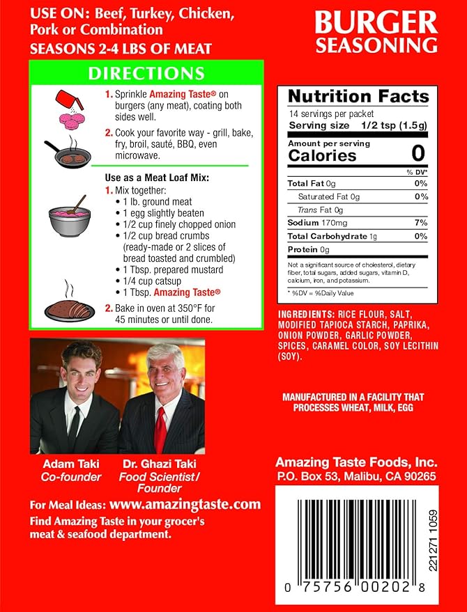 Amazing Taste Burger Seasoning Bundle (10 Packets- .75 oz ea.)