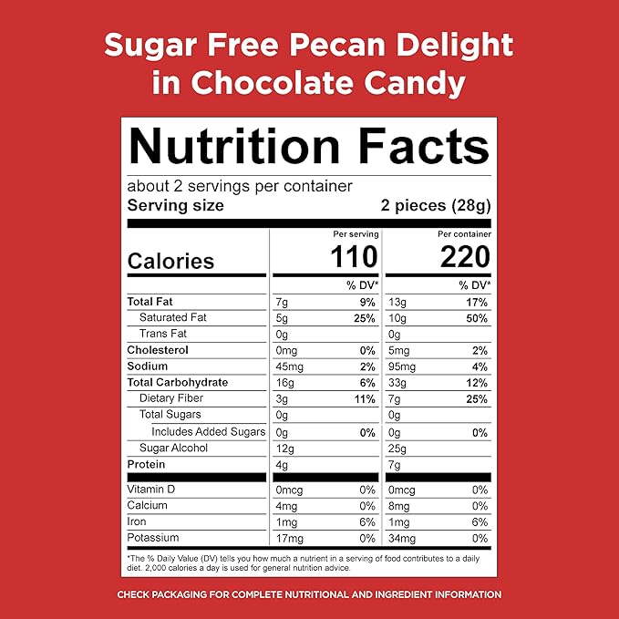 RUSSELL STOVER Sugar Free Pecan Delight Chocolate Candy 2.4 oz. bag (Pack of 10)