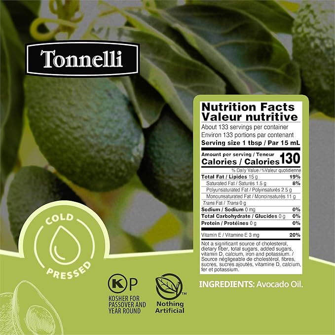 Tonelli Pure Avocado Oil (2 L 67.6 Ounce)