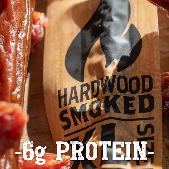 Cattleman's Cut Hot &amp Spicy Smoked Sausages Meat Sticks Premium Bulk Protein Snacks Keto Friendly Gluten Free Carnivore Travel Snack Individually Wrapped 0.9 Ounce Pack of 20