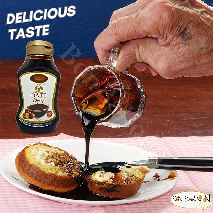 bonballoon Al Tahhan Dates Syrup Honey Molasses Egyptian Halal Pure Natural Black Strap Blackstrap Date Deps Sugar Premium Egypt Arab Non Gmo Kosher (1 Pack = 17.64 oz / 500 gm) الطحان دبس التمر حلال
