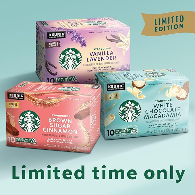 STARBUCKS White Chocolate Macadamia Ground Coffee K-Cup Pods 22 Count 7.9oz Box