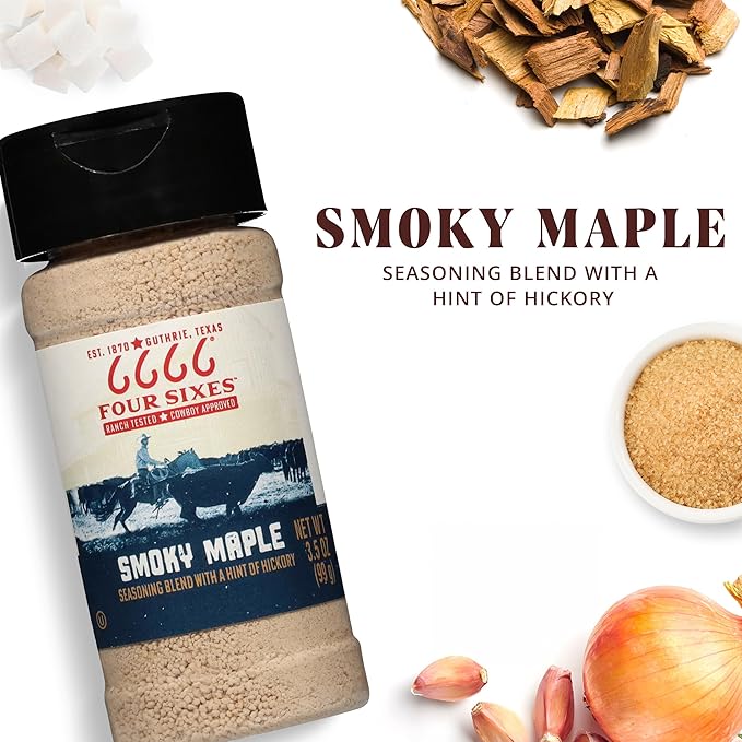 6666 Four Sixes Smoky Maple Seasoning 6.7 Ounce (Pack of 6)