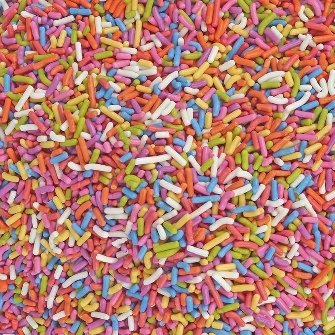 A Great Surprise Dye-Free Rainbow Sprinkles – 1.6 Pounds - Natural Vegan Baking Toppings with No Artificial Dyes or Flavors – Non-GMO Jimmies for Cookies Cakes Ice Cream &amp Cupcakes