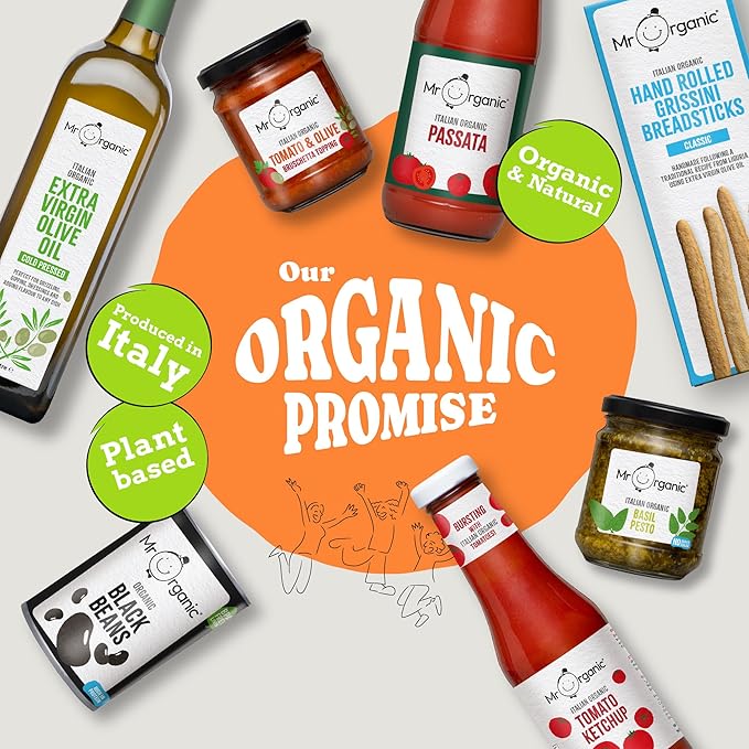 Mr Organic - No Added Sugar Olives &amp Capers Pasta Sauce 350g - Non-GMO - No Artificial Preservatives or Colours - Rich &amp Delicious Flavour