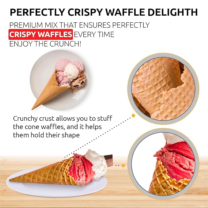 OldSoul Professional Cone Waffle Mix | Original Flavour | Batter Mix | GLUTEN FREE &amp VEGAN | 5 Lbs | 112 Waffles (5 Lbs Gluten Free &amp Vegan)
