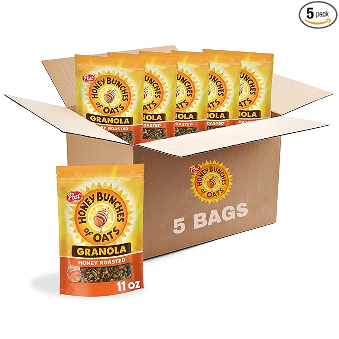Honey Bunches of Oats Honey Roasted Granola Cereal 11 OZ Bag (Pack of 5)