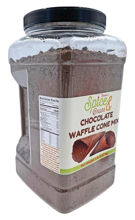Chocolate Waffle Cone Mix By Dasher's Spice &amp Beans | Made in America | 5 lb