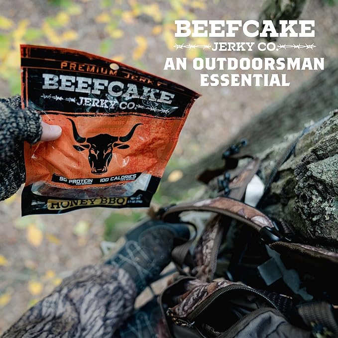 BEEFCAKE Jerky Pork Lover Variety Pack Includes Beef Jerky Sweet Heat Teriyaki Honey BBQ &amp Smokehouse 9 Gram of Protein &amp 100 Calories 2.7 Oz | Pack of 4