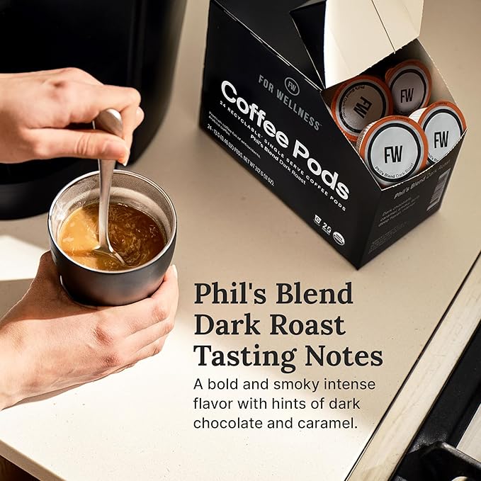 For Wellness Arabica Coffee Pods (24 Pods Dark Roast) – Pair With The Good Stuff to Supercharge Your Coffee