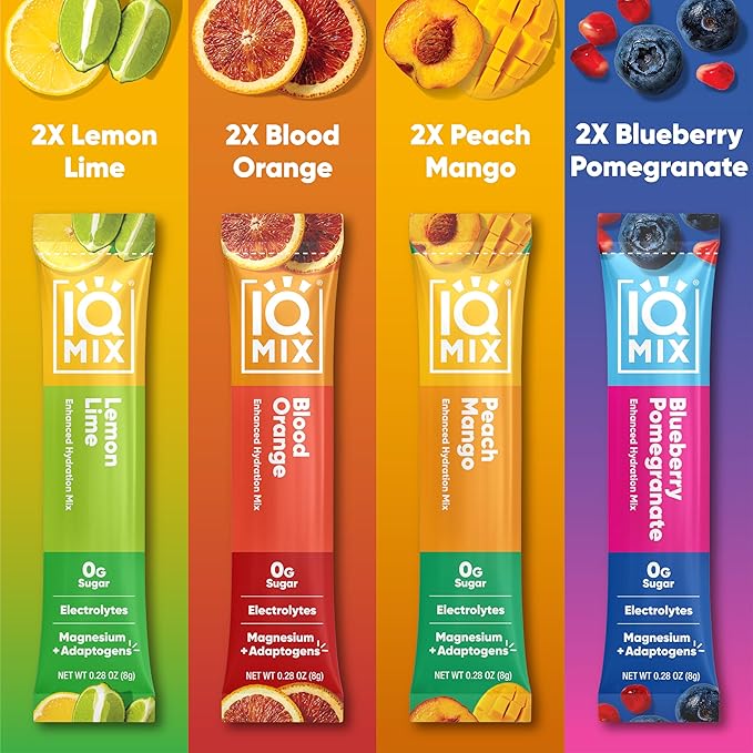 IQBAR Brain and Body Keto Protein Bars - 12 Count Chocolate Lovers Variety Low Carb Vegan Bars &amp IQMIX Sugar Free Electrolyte Powder Packets - 8 Count Sampler Pack Keto Electrolytes with Lions Ma