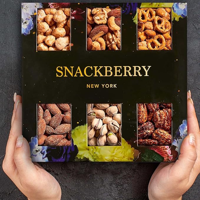 Holiday Mixed Nuts Gift Basket in Elegant Drawer Gift Box Gift Set for Easter Day Birthday Party Sympathy Healthy Gift Snack Box for Men and Women. Kosher - Snackberry