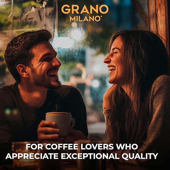 Grano Milano Cremoso Coffee Capsules - 100 Aluminum Coffee Pods Compatible with Nespresso Original line100% Arabica Medium Roast - Intensity 8/12 Made in Italy