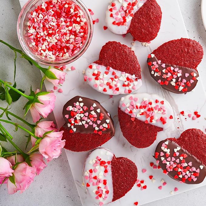 Heart Confetti Sprinkles- Valentines Sprinkles - 1.2 LB - Bulk Toppings- Candy Quins for Cupcakes Cookies Ice Cream