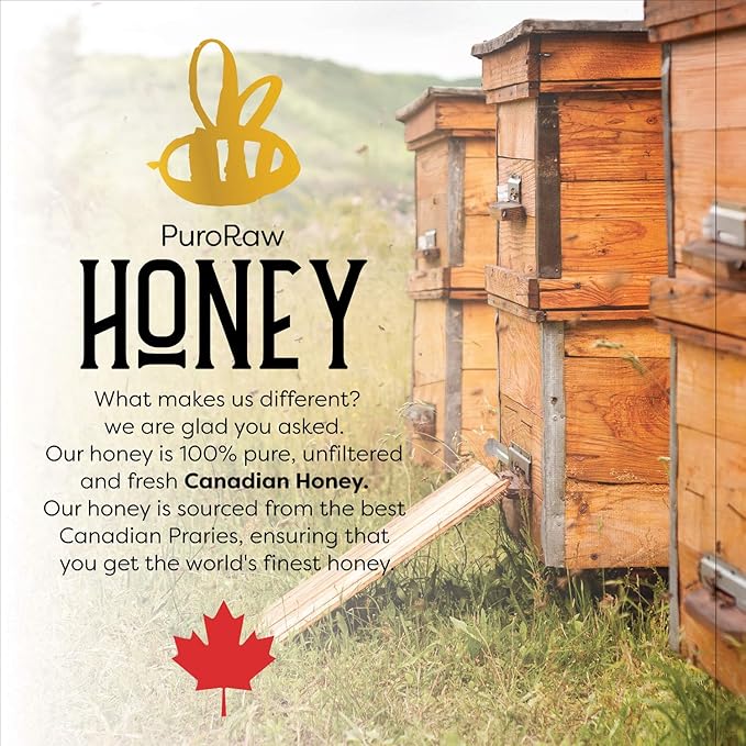 Raw Honey 2.2 lb. White Honey Raw Unfiltered Honey Pure Honey Natural Honey Raw Unfiltered White Raw Honey from the Canadian Prairies. Kosher. 2.2 pounds. By PuroRaw.
