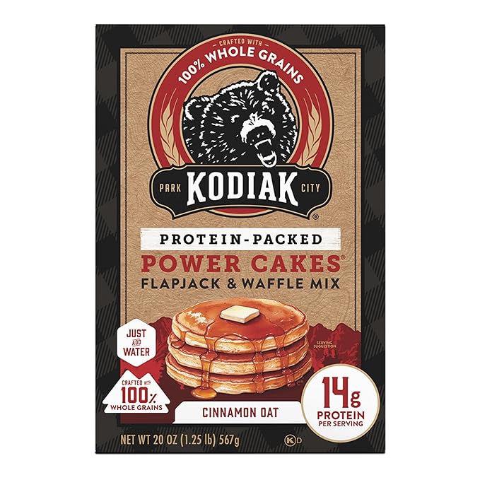 Kodiak Cakes Protein Pancake Power Cakes Flapjack and Waffle Mix Cinnamon Oat 20 Ounce (Pack of 6) (10705599012683)