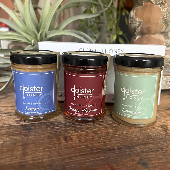 Cloister Honey Trios - Tea Lovers (3 x 3 oz) | Hand Crafted | Raw Artisan Honey | 100% Pure Raw &amp Unfiltered | All Natural | Made in USA |