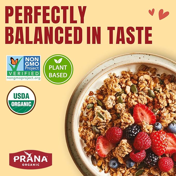 Prana Granolove - Oatmeal Cookie Crunch Organic Granola Cereal | Rich in Fiber &amp Protein Vegan Non-GMO Kosher and Low-Sugar - 12 oz Bags - 4 Pack