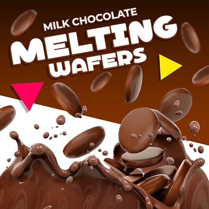 Merckens Milk Chocolate Melting Wafers | 2.5 Lb Bag | Bulk Baking Candy | Smooth Creamy Coating Discs for Dipping Molding Drizzling &amp Creative Confections