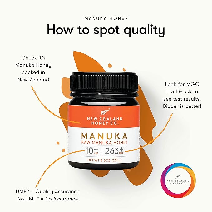 New Zealand Honey Co. Raw Manuka Honey UMF 10+ | MGO 263+ 8.8oz &amp UMF 15+ | MGO 514+ 8.8oz UMF Certified