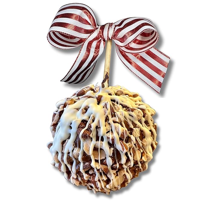 TV's Deli &amp Diner Gourmet Jumbo Caramel Apple | Caramel Toasted Almonds &amp White Chocolate | Handmade &amp Freshly Prepared (Almond White Chocolate)