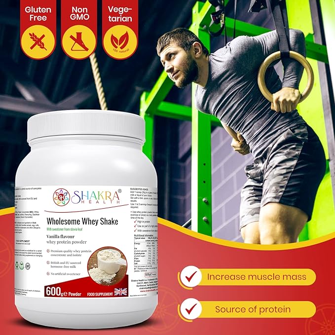 Wholesome Whey Protein Shake (Vanillla) - Spirituality Science &amp Supplements by Shakra Health