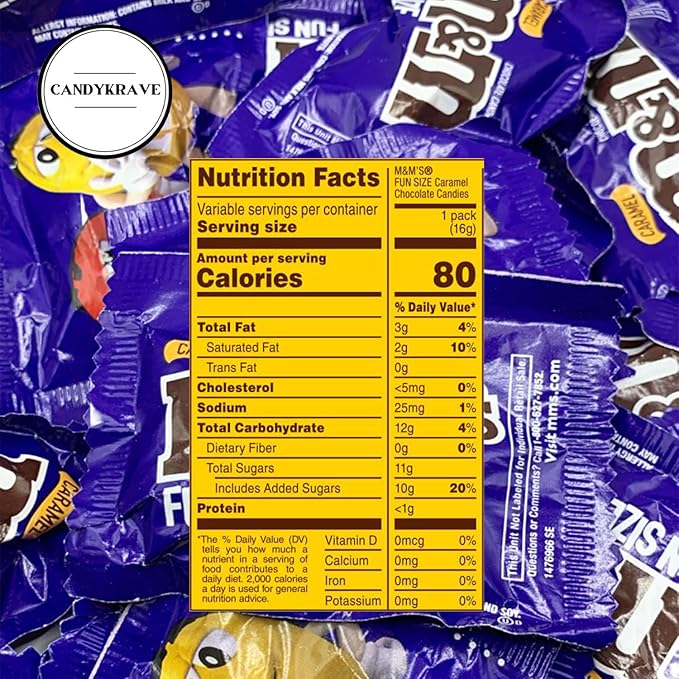 M&ampM Caramel &amp Milk Chocolate Candy - 2 lbs Bulk Pack - Individually Wrapped Fun Size Candy for Freshness - Colorful Delicious Sweets for Kids Adults Pantry Office &amp Birthdays