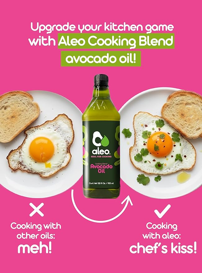 ALEO Cooking blend avocado oil Keto Perfect for frying grilling roasting &amp baking Can help to keep your heart strong avocado oil for cooking vegetable oil 32.1 O/950 ml