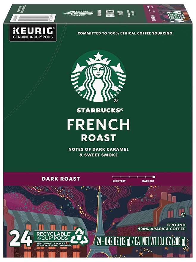 Starbucks French Roast Dark Coffee 72 K-Cups (3 Pack of 24 k-cups)