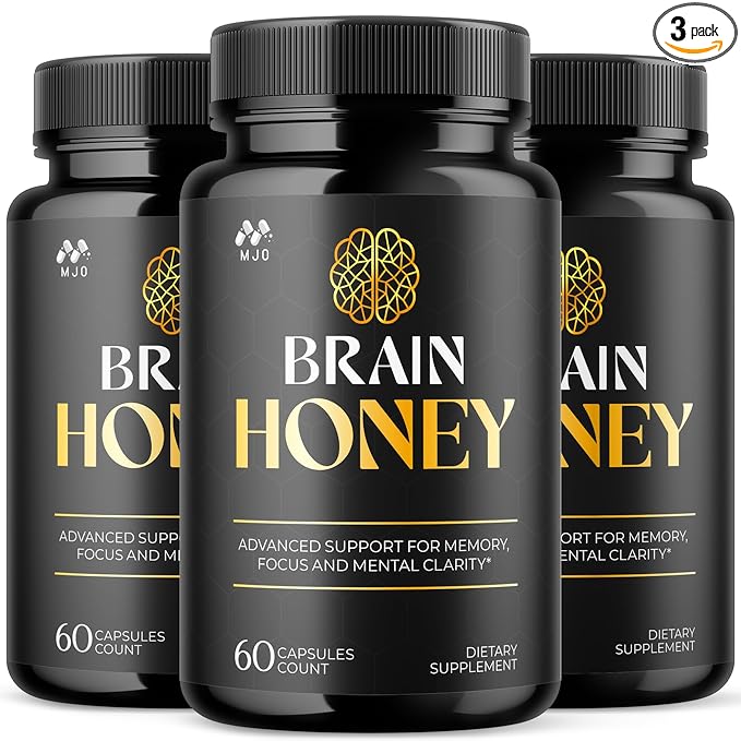 (3 Pack) Brain Honey Capsules Brain Honey Pills with All Natural Ingredients Advanced Overall Health and Wellness Vitamin Supplement Formula for Maximum Strength Multivitamins (180 Capsules)