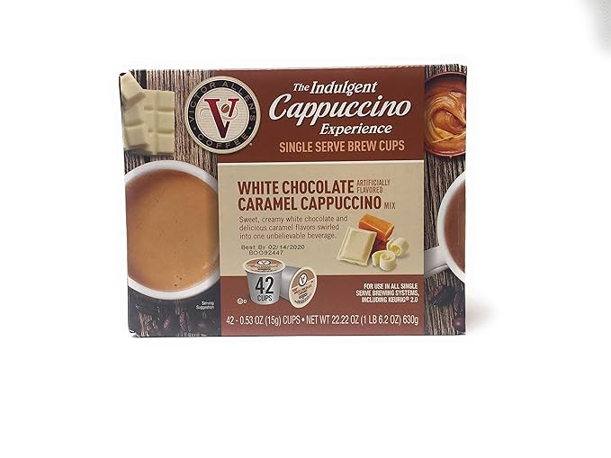 Victor Allen Indulgent White Chocolate Caramel Cappuccino Single Serve Cups - 42 Count