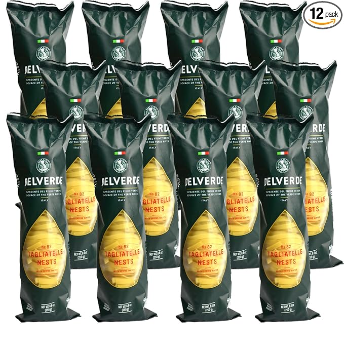 Delverde Artisan Made Tagliatelle Nests with Spring Water Certified Kosher 8.8oz 12 pack